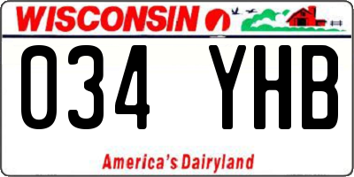 WI license plate 034YHB