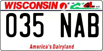 WI license plate 035NAB