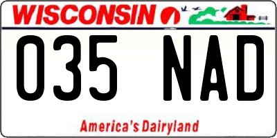 WI license plate 035NAD