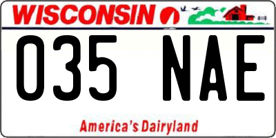 WI license plate 035NAE