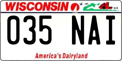 WI license plate 035NAI