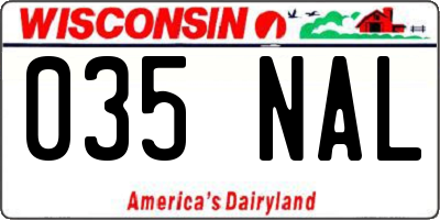 WI license plate 035NAL