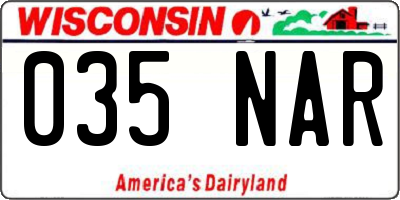 WI license plate 035NAR