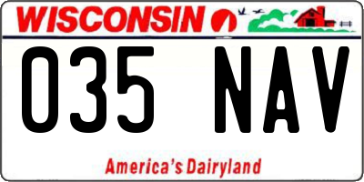 WI license plate 035NAV