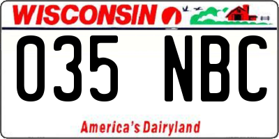 WI license plate 035NBC