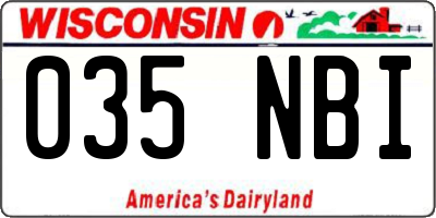 WI license plate 035NBI