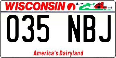 WI license plate 035NBJ