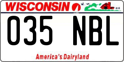 WI license plate 035NBL
