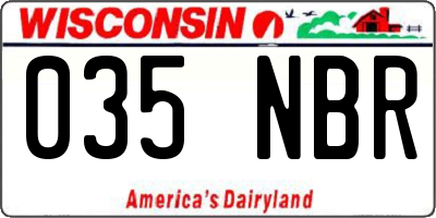 WI license plate 035NBR