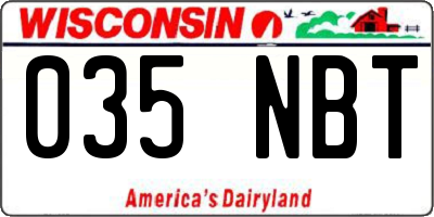 WI license plate 035NBT