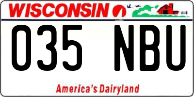 WI license plate 035NBU