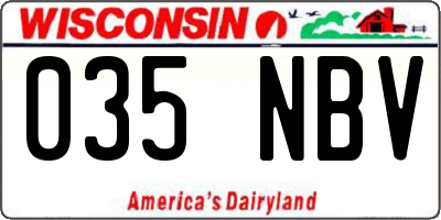 WI license plate 035NBV