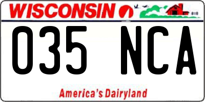 WI license plate 035NCA