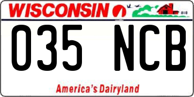 WI license plate 035NCB