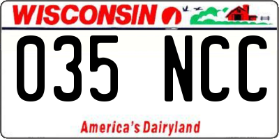 WI license plate 035NCC