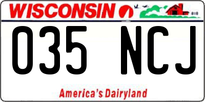 WI license plate 035NCJ