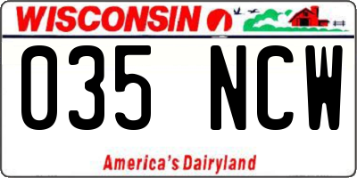 WI license plate 035NCW
