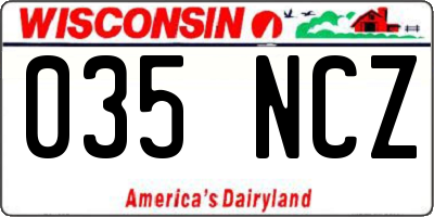 WI license plate 035NCZ