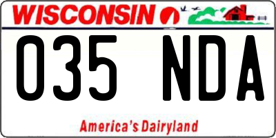 WI license plate 035NDA