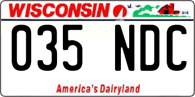 WI license plate 035NDC