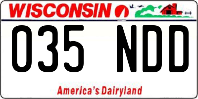 WI license plate 035NDD