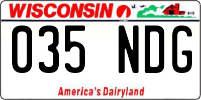 WI license plate 035NDG