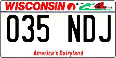 WI license plate 035NDJ