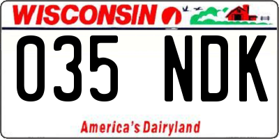 WI license plate 035NDK