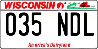 WI license plate 035NDL