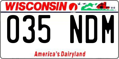 WI license plate 035NDM