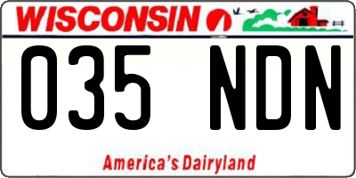 WI license plate 035NDN