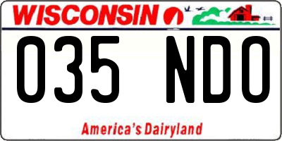 WI license plate 035NDO