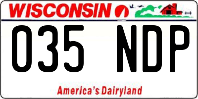 WI license plate 035NDP