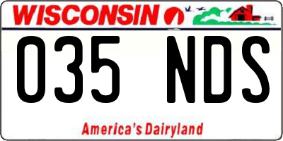 WI license plate 035NDS