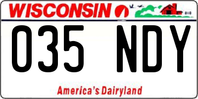WI license plate 035NDY