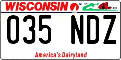 WI license plate 035NDZ
