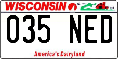WI license plate 035NED