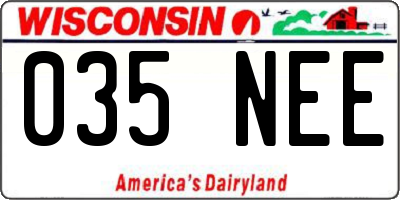 WI license plate 035NEE
