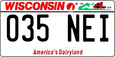 WI license plate 035NEI
