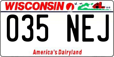 WI license plate 035NEJ