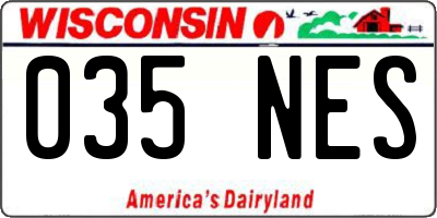 WI license plate 035NES