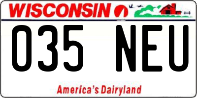WI license plate 035NEU