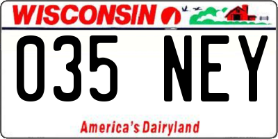 WI license plate 035NEY