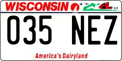 WI license plate 035NEZ