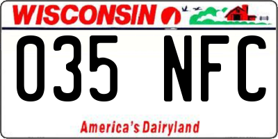 WI license plate 035NFC