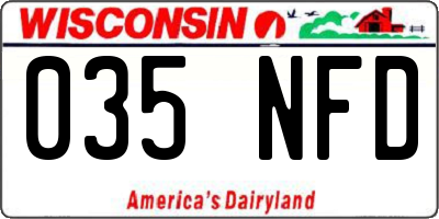 WI license plate 035NFD