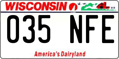 WI license plate 035NFE