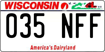 WI license plate 035NFF