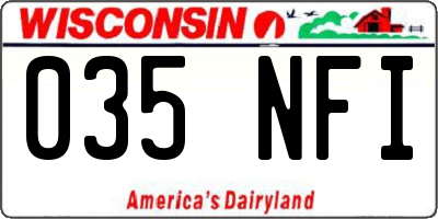 WI license plate 035NFI