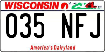 WI license plate 035NFJ